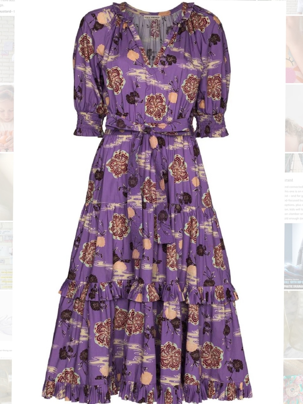 Ulla Johnson Dasha Floral Tiered Midi Dress